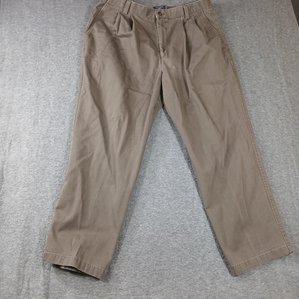 Dockers Chino‎ Pants Mens 38x29 Brown Pleated Cotton Khakis 405616128